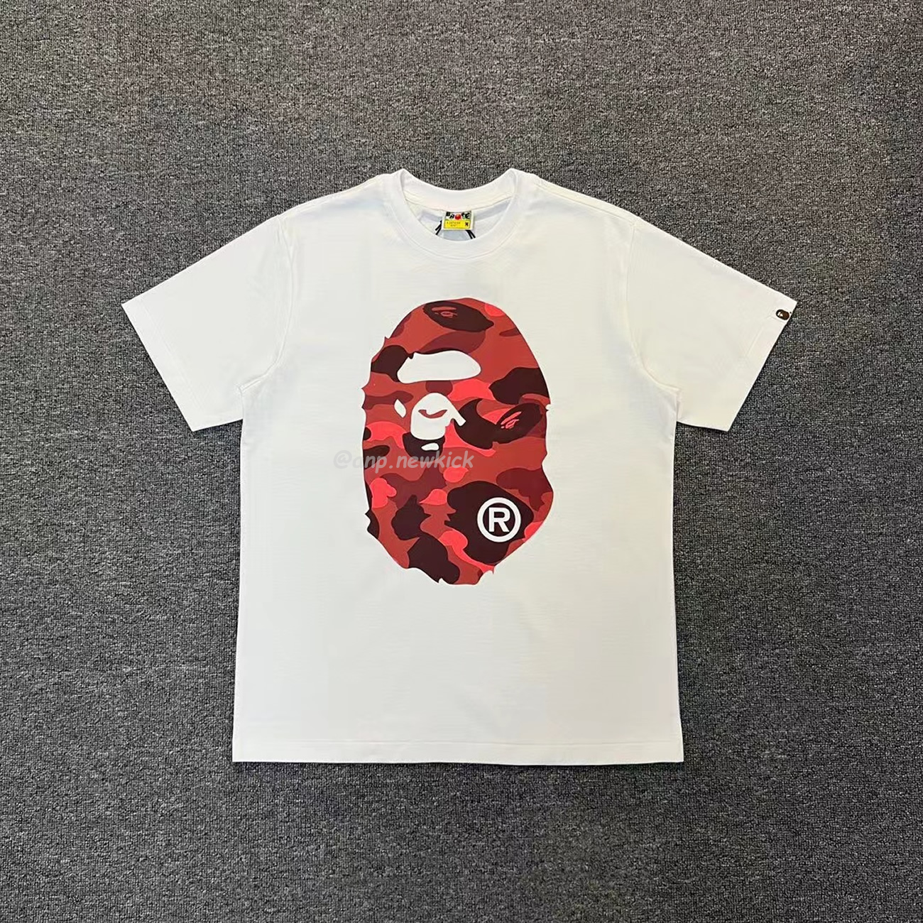 Bape Color Camo Big Ape Head Tee White Black White Green (3) - newkick.vip